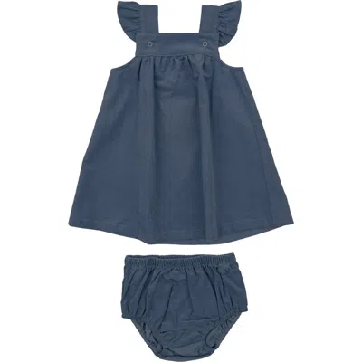 Angel Dear Babies'  Corduroy Jumper Dress & Bloomers In Blue