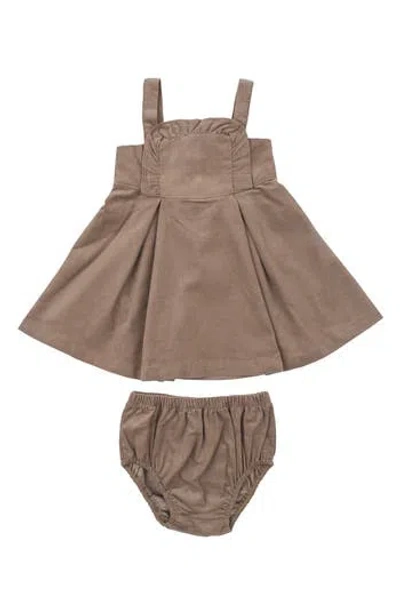Angel Dear Babies'  Corduroy Jumper Dress & Bloomers In Brown