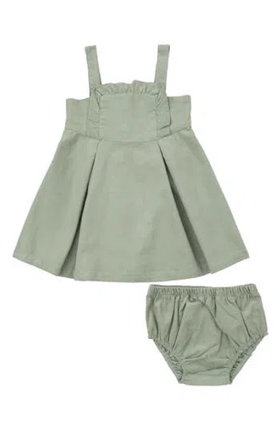 Angel Dear Babies'  Corduroy Jumper Dress & Bloomers In Gray