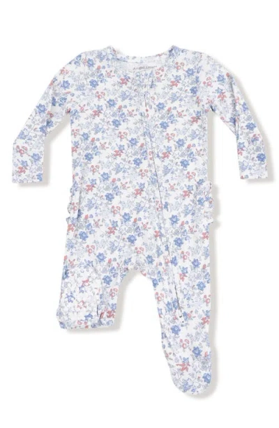 Angel Dear Babies'  Country Floral Footie In Blue