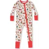 Angel Dear Cowboy Christmas Print Zip Romper In Multi