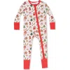 Angel Dear Cowboy Christmas Print Zip Romper In Multi