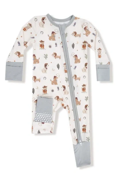 Angel Dear Babies'  Cowboy Dogs Convertible Zip Romper In Multi