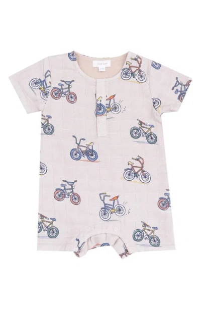 Angel Dear Cowboys Boots Organic Cotton Muslin Henley Babysuit Shortie In Neutral