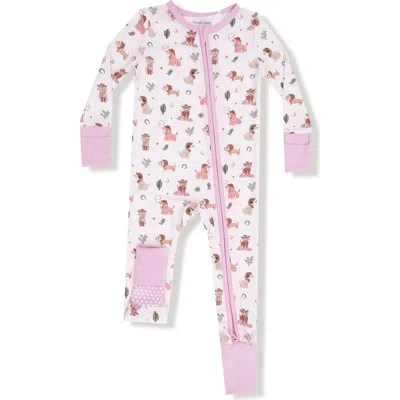 Angel Dear Babies'  Cowgirl Dogs Convertible Romper In Multi