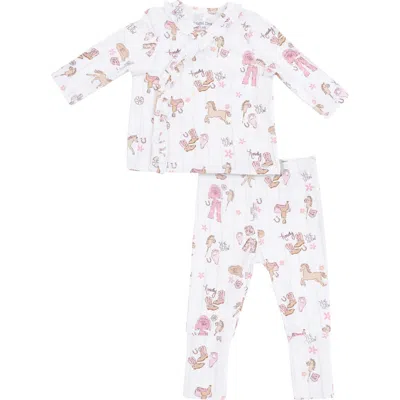 Angel Dear Babies'  Cowgirl Nursery Take Me Home Top & Pants Set In White