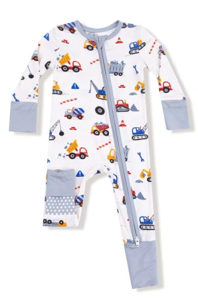 Angel Dear Babies'  Crayon Construction Convertible Zip Romper In Gray