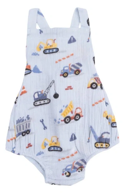 Angel Dear Babies'  Crayon Construction Organic Cotton Romper In Blue