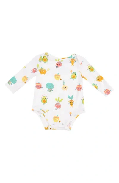 Angel Dear Babies'  Crunch Much Veggie Sports Bodysuit In White