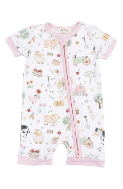 Angel Dear Babies'  Cute Farm Animals Ruffle Zip Footie In Multi