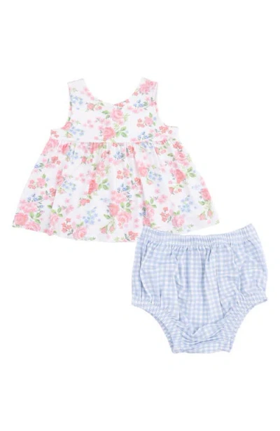 Angel Dear Babies'  Cute Little Roses Dress & Bloomers Set In Blue