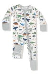 Angel Dear Dinosaur Print Convertible Zip Romper In Multi