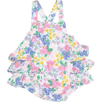Angel Dear Babies'  Emma Floral Organic Cotton Bodysuit In Pink