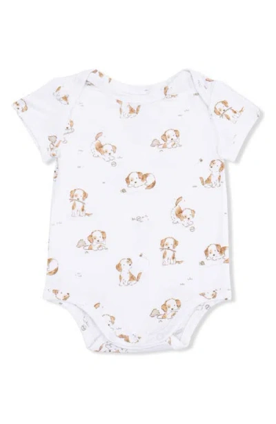Angel Dear Babies'  Explorer Puppy Bodysuit In White
