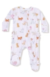 Angel Dear Fancy Pets Ruffle Zip Footie In Multi