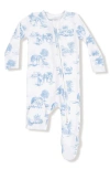 Angel Dear Farm Toile Print Footie In White