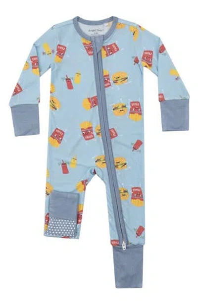 Angel Dear Babies'  Fast Food Zip Convertible Footie In Blue