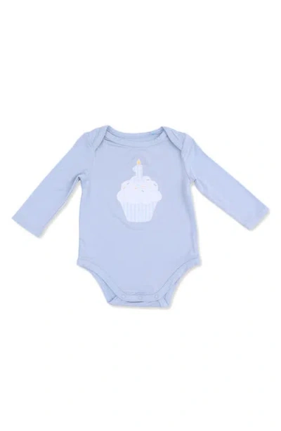 Angel Dear Babies'  First Birthday Long Sleeve Bodysuit In Gray