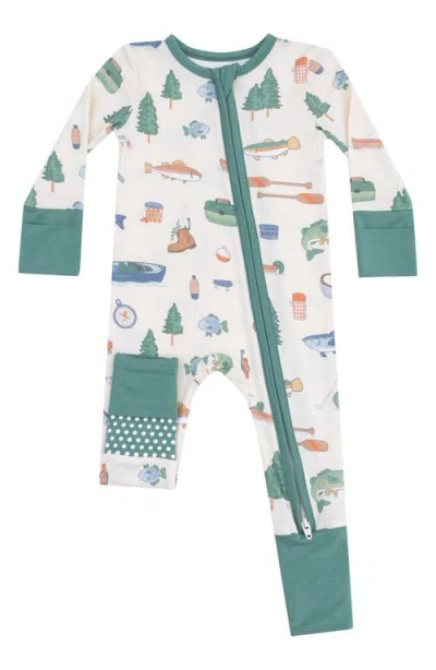 Angel Dear Babies'  Fishing Things Convertible Zip Romper In Multi