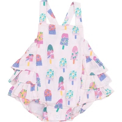 Angel Dear Babies'  Floral Popsicles Organic Cotton Bodysuit In Pink