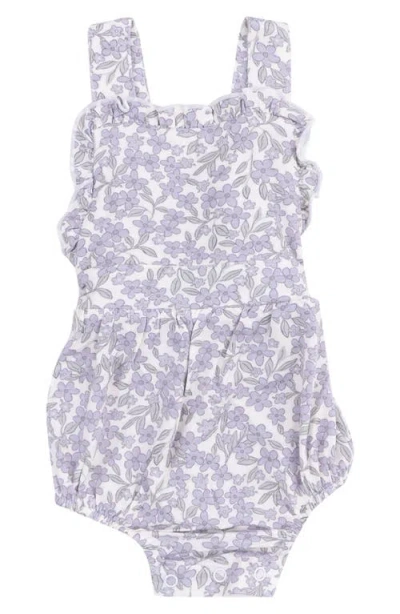 Angel Dear Babies'  Forget Me Not Floral Bubble Bodysuit In Purple
