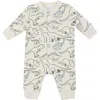 Angel Dear French Terry Artsy Dinosaur Romper In White