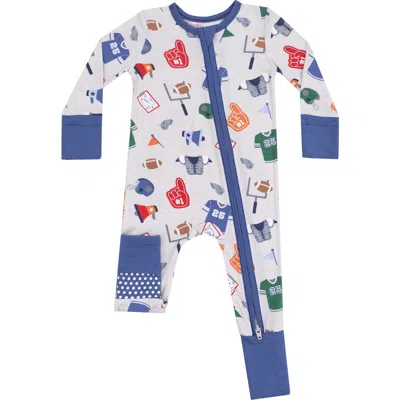 Angel Dear Babies'  Game Day Convertible Zip Romper In Blue
