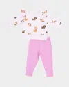 Angel Dear Girl's 2-piece Best Friend Dogs Sweatshirt And Leggings Set In Pink