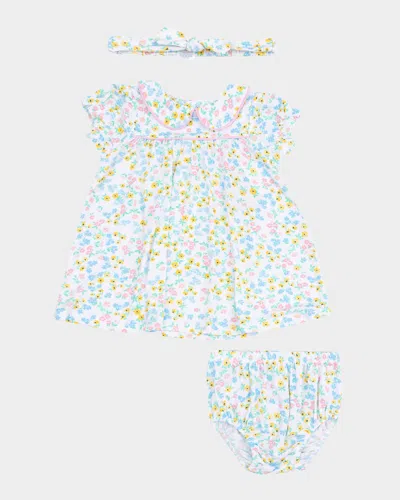Angel Dear Kids' Girl's Caroline's Calico Baby Doll Dress W/ Bloomers & Knot Headband In Multi