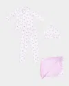 Angel Dear Girl's Dainty Buds And Bows Stripe 4-piece Set In Pink