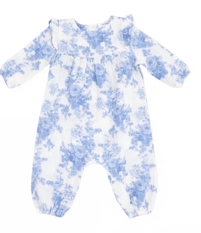 Angel Dear Kids' Girl's Dream Cottage Floral Romper In Blue