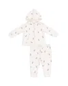 Angel Dear Girls' Danish Daisy French Terry Hoodie & Jogger Pants - Baby In Pink