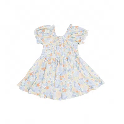 Angel Dear Kids' Girls Georgia Floral Bamboo Smocked Twirly Dress In Multi