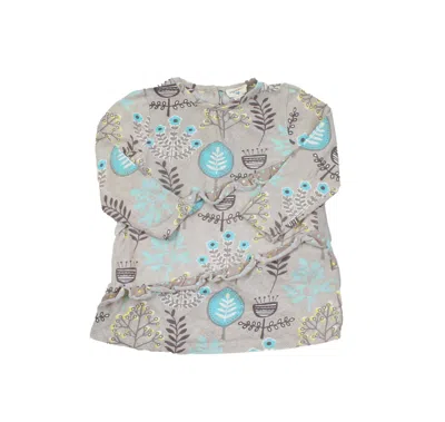 Pre-owned Angel Dear Kids' Girls Gray Blue Brown Dress In Grey
