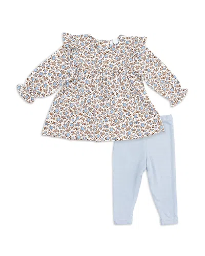 Angel Dear Girls' Hazel Floral Ruffled Tunic & Leggings Set - Baby In Blue