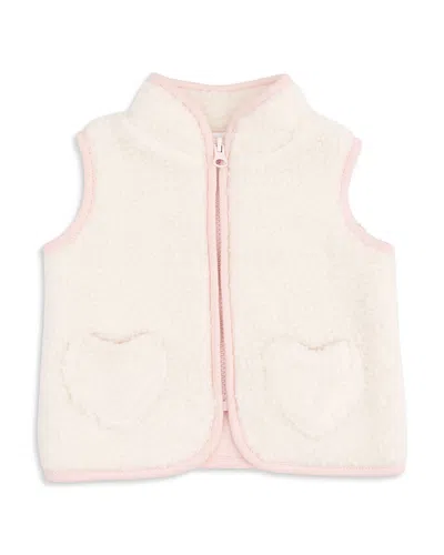 Angel Dear Kids' Girls' Heart Pocket Sherpa Vest - Baby In White