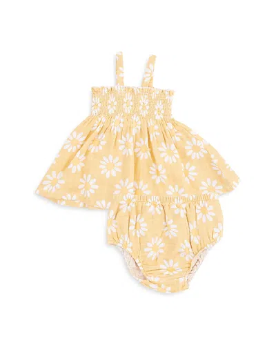 Angel Dear Girls' Mod Daisy Smocked Top & Bloomer Set - Baby In Yellow