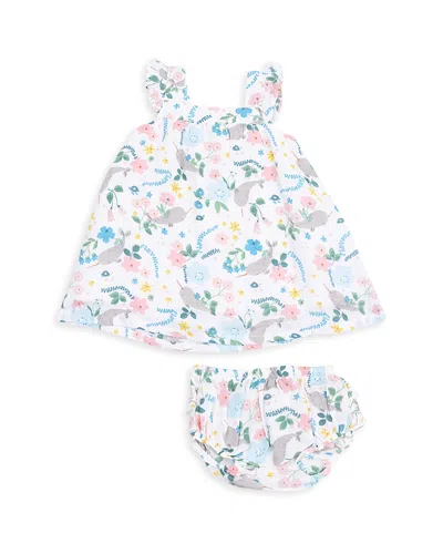 Angel Dear Girls' Narwhal Floral Sundress & Diaper Cover Set - Baby In Multi