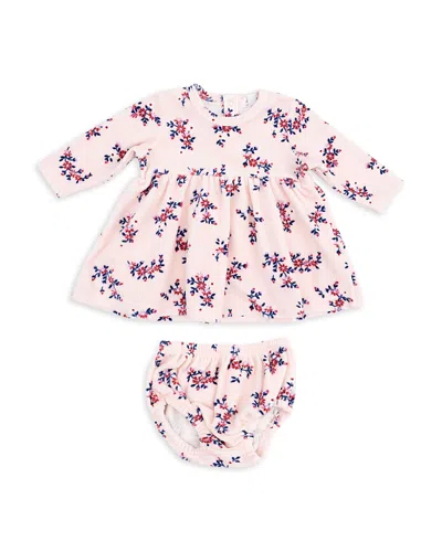Angel Dear Girls' Nora Floral Velour Long Sleeved Empire Waist Dress & Bloomer - Baby In Multi