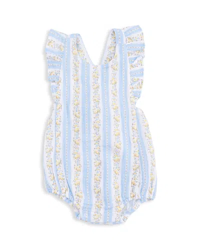 Angel Dear Girls' Odalys Floral Stripe Sunsuit - Baby In Blue
