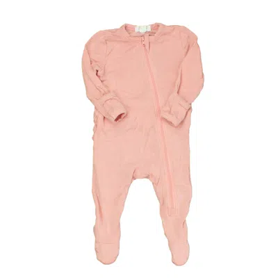 Pre-owned Angel Dear Kids' Girls Pink 1-piece Footed Pajamas