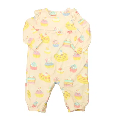 Pre-owned Angel Dear Kids' Girls Pink Cakes Long Sleeve Outfit