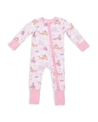 Angel Dear Girls Princess Unicorns And Castle Convertible Romper - Baby In Pink