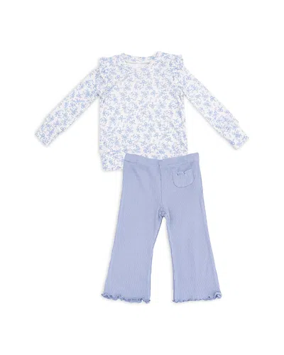 Angel Dear Girls' Puffy Long Sleeve Oversized Sweatshirt & Flared Pants Set - Baby In Blue
