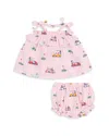 Angel Dear Girls' Ruffled Top & Bloomer Set - Baby In Purple