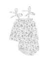 Angel Dear Girls' Ruffled Top & Bloomer Set - Baby In Gray