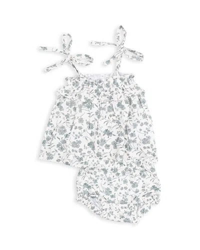 Angel Dear Girls' Ruffled Top & Bloomer Set - Baby In Gray