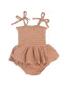 Angel Dear Girls' Smocked Bubble Romper - Baby In Brown