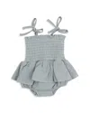 Angel Dear Girls' Smocked Bubble Romper - Baby In Gray