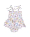 Angel Dear Girls' Smocked Bubble Romper - Baby In Multi